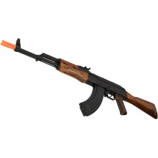 GHK AKM Gas Blowback GBB Airsoft Rifle w/ Real Wood Furniture - BLACK