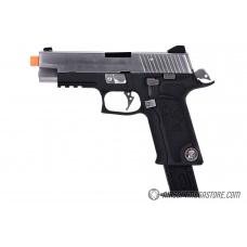 WE-Tech P-Virus Two Tone Full Metal Gas Blowback Airsoft Pistol w/ LED Display Case  (Color: Black & Silver)