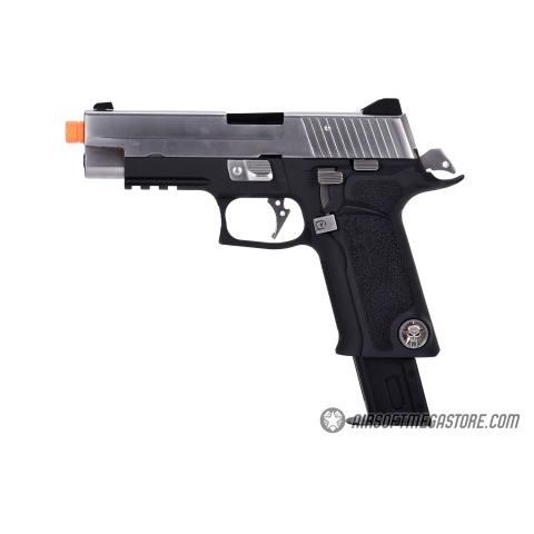 WE-Tech P-Virus Two Tone Full Metal Gas Blowback Airsoft Pistol w/ LED Display Case  (Color: Black & Silver)
