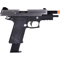 WE-Tech P-Virus Two Tone Full Metal Gas Blowback Airsoft Pistol w/ LED Display Case  (Color: Black & Silver)