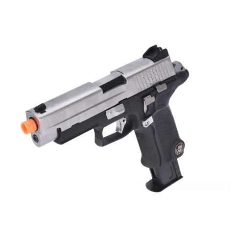 WE-Tech P-Virus Two Tone Full Metal Gas Blowback Airsoft Pistol w/ LED Display Case  (Color: Black & Silver)
