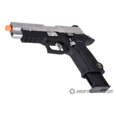 WE-Tech P-Virus Two Tone Full Metal Gas Blowback Airsoft Pistol w/ LED Display Case  (Color: Black & Silver)