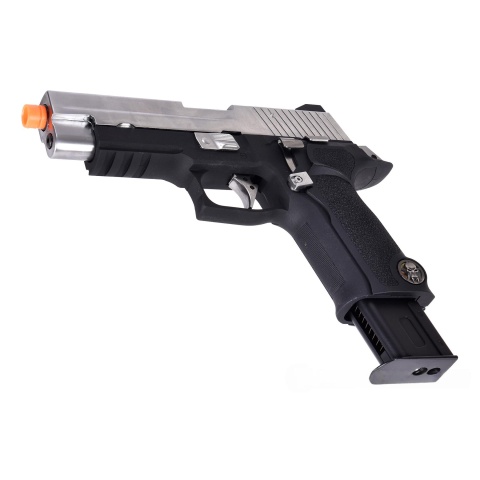 WE-Tech P-Virus Two Tone Full Metal Gas Blowback Airsoft Pistol w/ LED Display Case  (Color: Black & Silver)