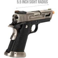 WE Tech 3.8 Hi-Capa Velociraptor Gas Blowback Airsoft Pistol - SILVER