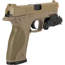 UK ARMS G53 Airsoft Spring Pistol w/ Laser - TAN