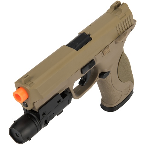 UK ARMS G53 Airsoft Spring Pistol w/ Laser - TAN