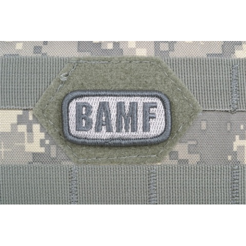 AMS Airsoft Premium BAMF Small Patch - GRAY/ ACU Color