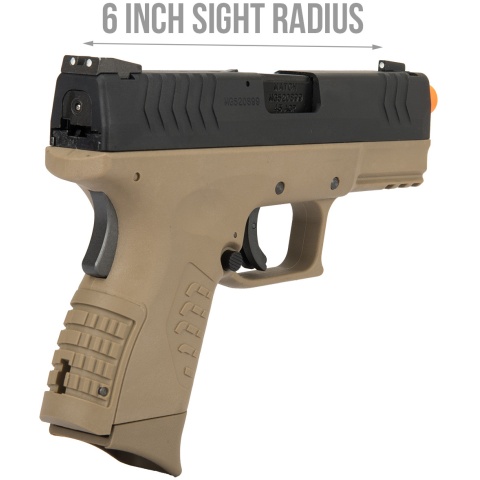 WE Tech X-Tactical 3.8 Compact Gas Blowback Airsoft Pistol - TAN
