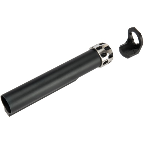 Lancer Tactical Buffer Tube, Extended End Plate, and Enhanced Castle Nut - BLACK