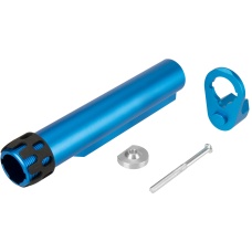 Lancer Tactical Buffer Tube, Extended End Plate, and Enhanced Castle Nut - BLUE