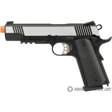 Army Armament Full Metal R28 1911 Desert Warrior GBB Airsoft Pistol - BLACK / SILVER