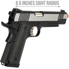 Army Armament Full Metal R28 1911 Desert Warrior GBB Airsoft Pistol - BLACK / SILVER