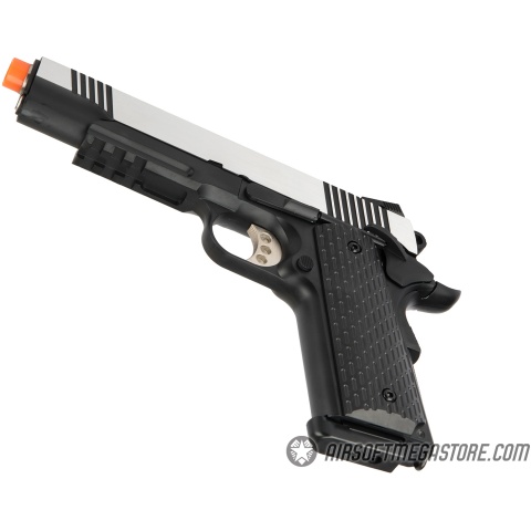 Army Armament Full Metal R28 1911 Desert Warrior GBB Airsoft Pistol - BLACK / SILVER