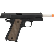Army Armament Full Metal R31 1911 Gas Blowback Airsoft Pistol w/ Silver Barrel - BLACK