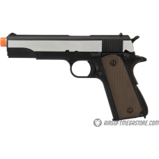 Army Armament Full Metal R31 1911 Gas Blowback Airsoft Pistol w/ Imitation Wood Grips - BLACK / SILVER