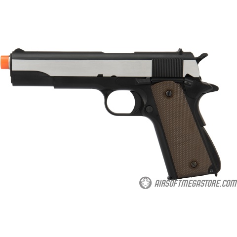 Army Armament Full Metal R31 1911 Gas Blowback Airsoft Pistol w/ Imitation Wood Grips - BLACK / SILVER