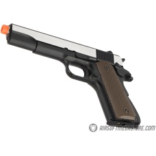 Army Armament Full Metal R31 1911 Gas Blowback Airsoft Pistol w/ Imitation Wood Grips - BLACK / SILVER
