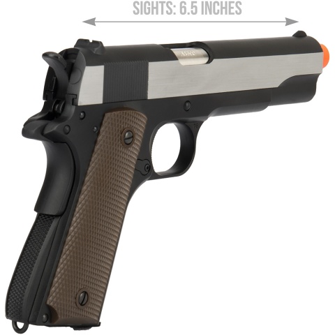 Army Armament Full Metal R31 1911 Gas Blowback Airsoft Pistol w/ Imitation Wood Grips - BLACK / SILVER