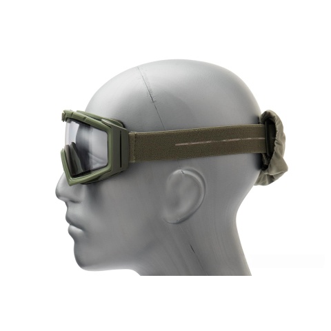 Lancer Tactical Rage Protective Green Airsoft Goggles - SMOKE/YELLOW/CLEAR LENS