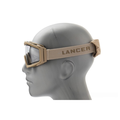 Lancer Tactical Rage Protective Tan Airsoft Goggles - SMOKE/YELLOW/CLEAR LENS