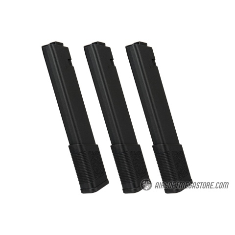 KWA 120rd TK.45 Mid Capacity Airsoft AEG Magazine [3-Pack] - BLACK