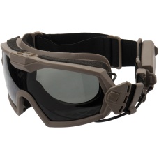 G-Force Full Seal Airsoft Goggles w/ Built-In Fan [Smoke/Clear Lens] - TAN
