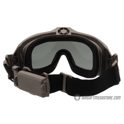 G-Force Full Seal Airsoft Goggles w/ Built-In Fan [Smoke/Clear Lens] - TAN