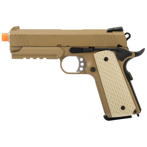 WE Tech Kimber Style 1911 Gas Blowback Airsoft Pistol - TAN