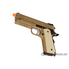 WE Tech Kimber Style 1911 Gas Blowback Airsoft Pistol - TAN