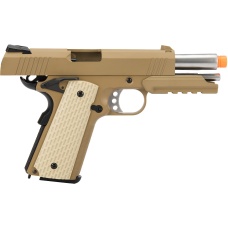 WE Tech Kimber Style 1911 Gas Blowback Airsoft Pistol - TAN