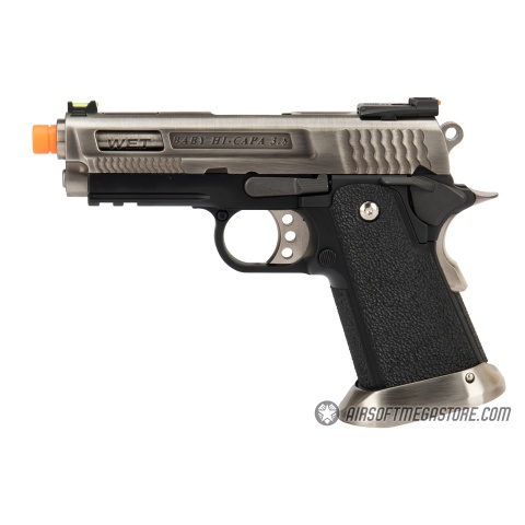 WE Tech 3.8 Hi-Capa Velociraptor Gas Blowback Airsoft Pistol - SILVER