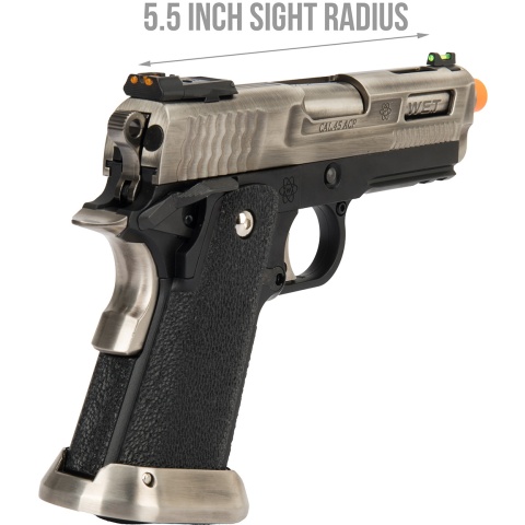WE Tech 3.8 Hi-Capa Velociraptor Gas Blowback Airsoft Pistol - SILVER