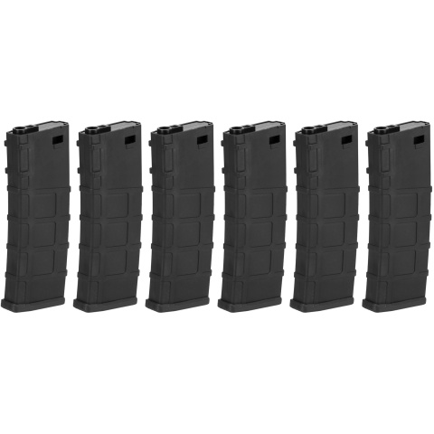 Lonex 30rd Low Capacity M4 AEG Polymer Airsoft Magazine [Pack of 6] - BLACK