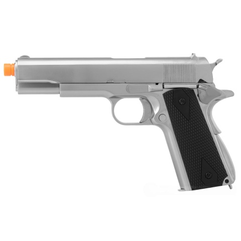 WE Tech 1911 MEU Airsoft Gas Blowback Pistol w/ Classic Grips - SILVER