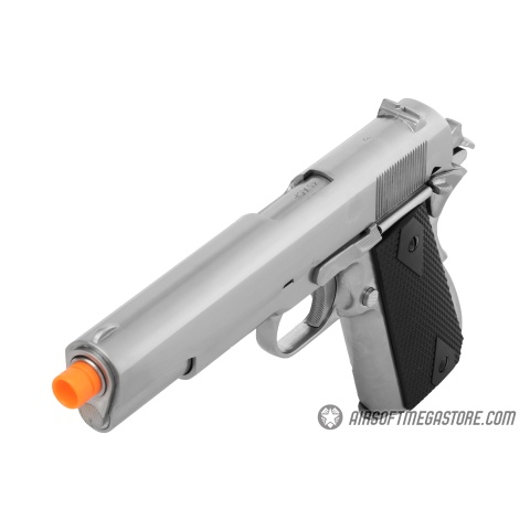 WE Tech 1911 MEU Airsoft Gas Blowback Pistol w/ Classic Grips - SILVER