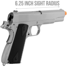 WE Tech 1911 MEU Airsoft Gas Blowback Pistol w/ Classic Grips - SILVER