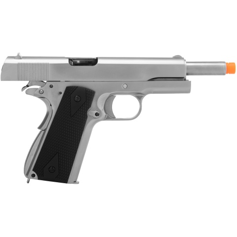 WE Tech 1911 MEU Airsoft Gas Blowback Pistol w/ Classic Grips - SILVER