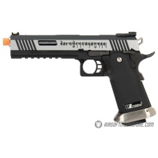 WE Tech 1911 Hi-Capa T-Rex Competition Gas Blowback Airsoft Pistol w/ Sight Mount & Top Ports [Tibetan Version] - TWO TONE / SILVER