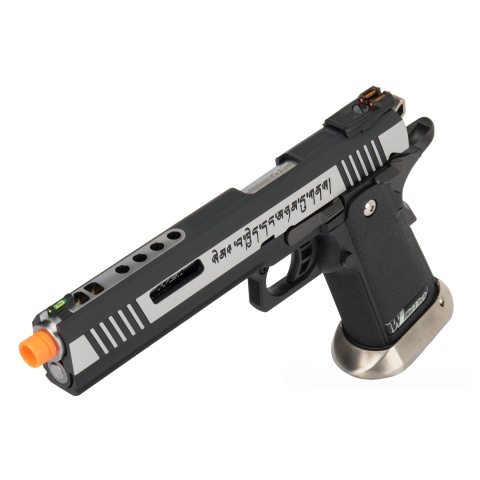 WE Tech 1911 Hi-Capa T-Rex Competition Gas Blowback Airsoft Pistol w/ Sight Mount & Top Ports [Tibetan Version] - TWO TONE / SILVER