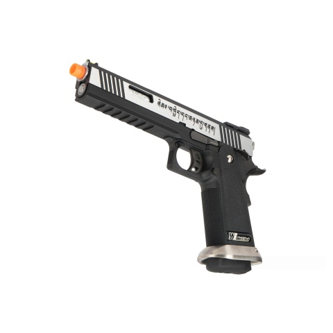 WE Tech 1911 Hi-Capa T-Rex Competition Gas Blowback Airsoft Pistol w/ Sight Mount & Top Ports [Tibetan Version] - TWO TONE / SILVER