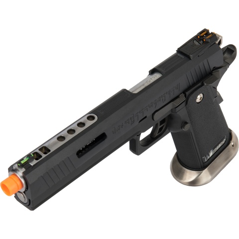 WE Tech 1911 Hi-Capa T-Rex Competition Gas Blowback Airsoft Pistol w/ Sight Mount & Top Ports [Tibetan Version] - BLACK / SILVER