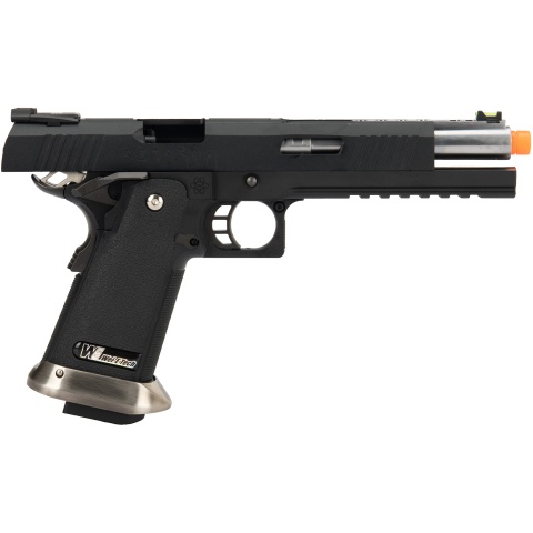 WE Tech 1911 Hi-Capa T-Rex Competition Gas Blowback Airsoft Pistol w/ Sight Mount & Top Ports [Tibetan Version] - BLACK / SILVER