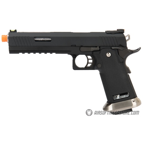 WE Tech 1911 Hi-Capa T-Rex Competition Gas Blowback Airsoft Pistol w/ Sight Mount - BLACK / SILVER