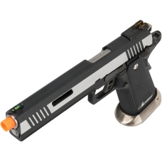 WE Tech 1911 Hi-Capa T-Rex Competition Gas Blowback Airsoft Pistol w/ Sight Mount - TWO TONE / SILVER