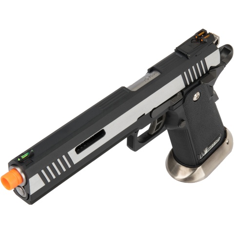 WE Tech 1911 Hi-Capa T-Rex Competition Gas Blowback Airsoft Pistol w/ Sight Mount - TWO TONE / SILVER