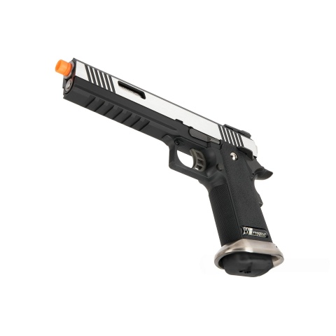 WE Tech 1911 Hi-Capa T-Rex Competition Gas Blowback Airsoft Pistol w/ Sight Mount - TWO TONE / SILVER