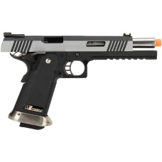 WE Tech 1911 Hi-Capa T-Rex Competition Gas Blowback Airsoft Pistol w/ Sight Mount - TWO TONE / SILVER