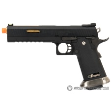 WE Tech 1911 Hi-Capa T-Rex Competition Gas Blowback Airsoft Pistol w/ Sight Mount & Top Ports - BLACK / GOLD