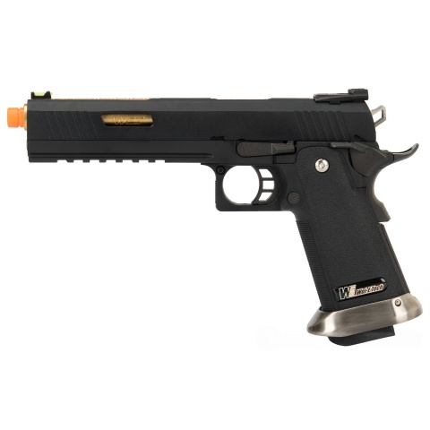WE Tech 1911 Hi-Capa T-Rex Competition Gas Blowback Airsoft Pistol w/ Sight Mount & Top Ports - BLACK / GOLD