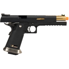 WE Tech 1911 Hi-Capa T-Rex Competition Gas Blowback Airsoft Pistol w/ Sight Mount & Top Ports - BLACK / GOLD
